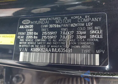 2021 Hyundai Kona Sel Plus from USA, damaged, VIN KM8K62AA1MU635491
